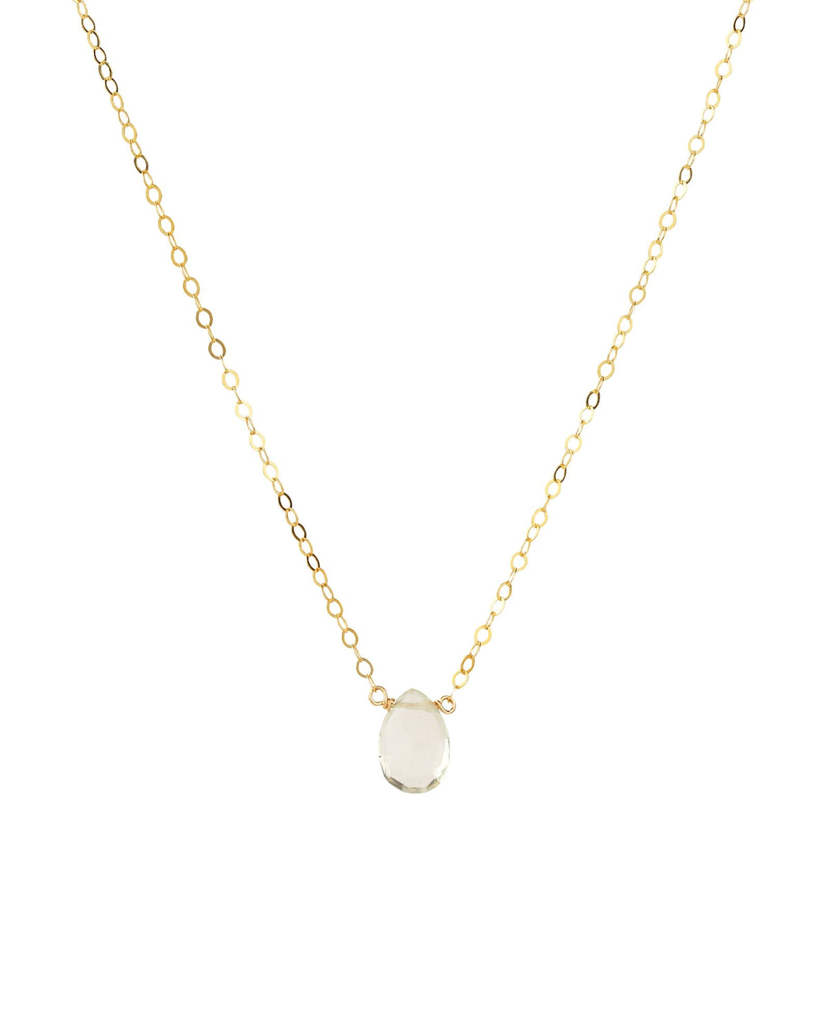 Prasiolite Pear Cable Chain Necklace | 8mm