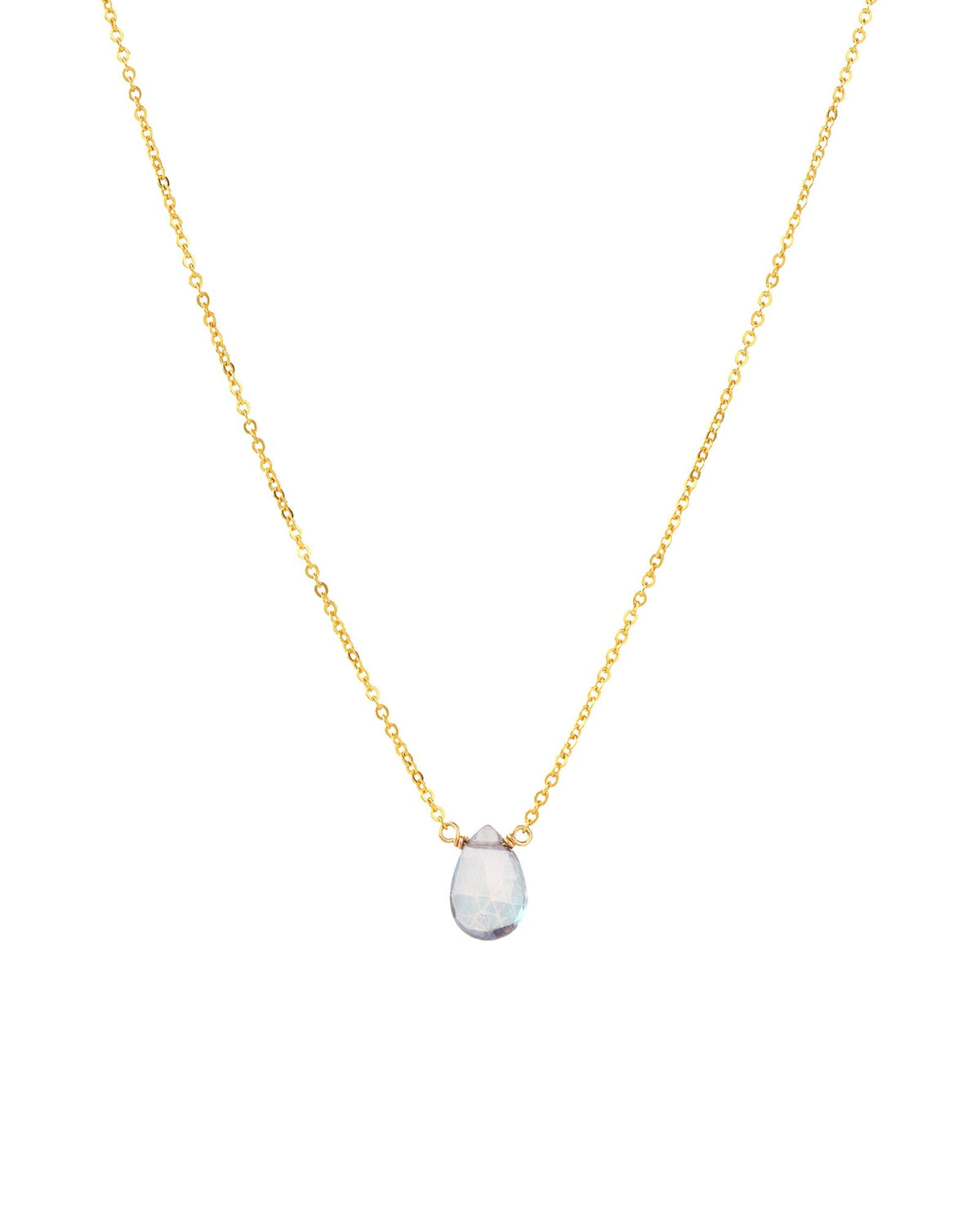Mystic Blue Topaz Pear Cable Chain Necklace | 8mm