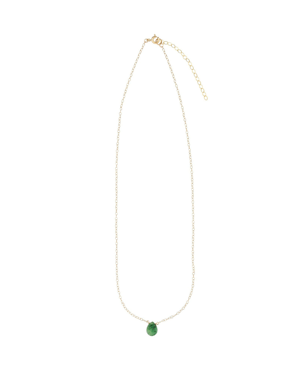 Green Quartz Pear Cable Chain Necklace | 8mm