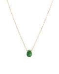 Green Quartz Pear Cable Chain Necklace | 8mm