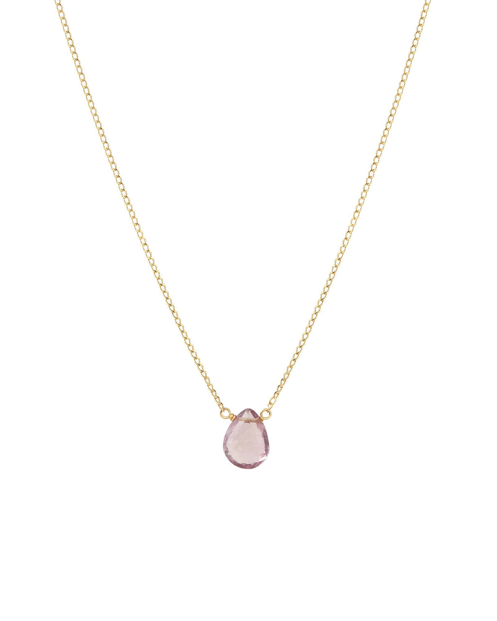 Amethyst Pear Cable Chain Necklace | 8mm