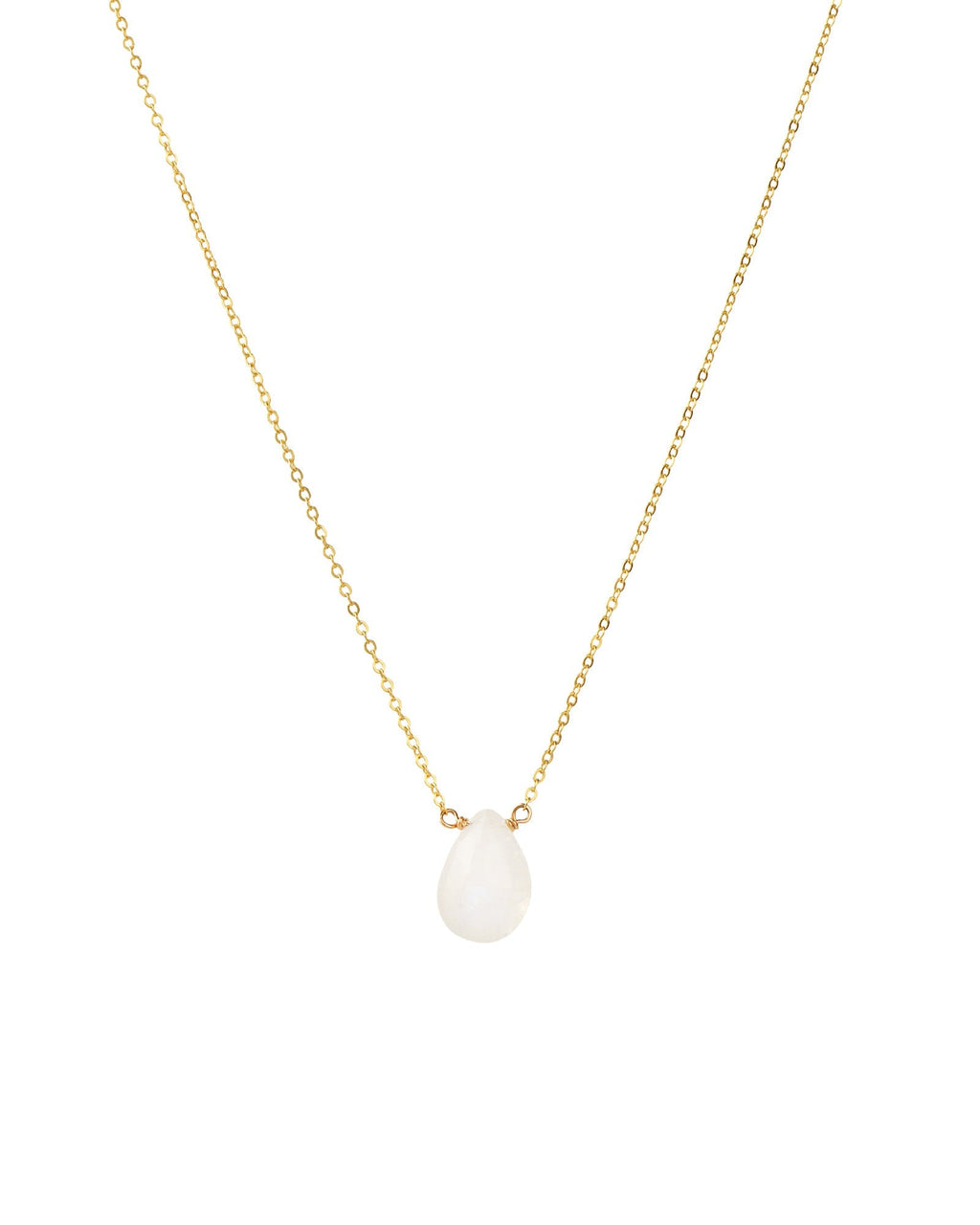 Rainbow Moonstone Pear Cable Chain Necklace | 8mm