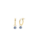 Blue Kyanite Heart Floating Drop Huggies | 12mm