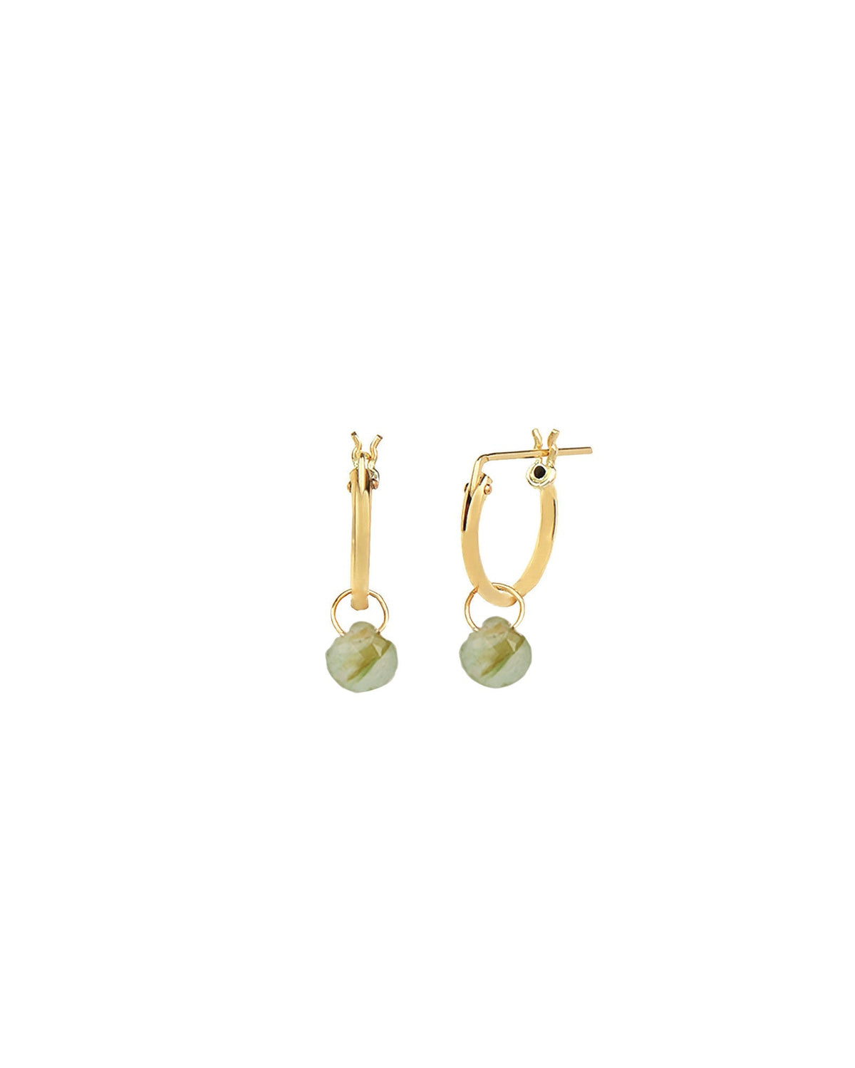 Opal Heart Floating Drop Huggies | 12mm