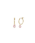 Pink Topaz Heart Floating Pear Huggies | 14mm