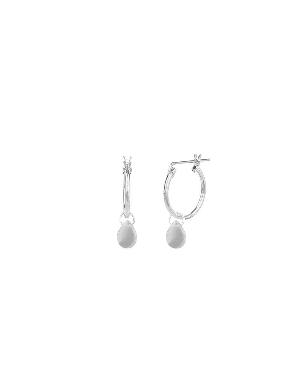 Moonstone Floating Pear Huggies | 14mm