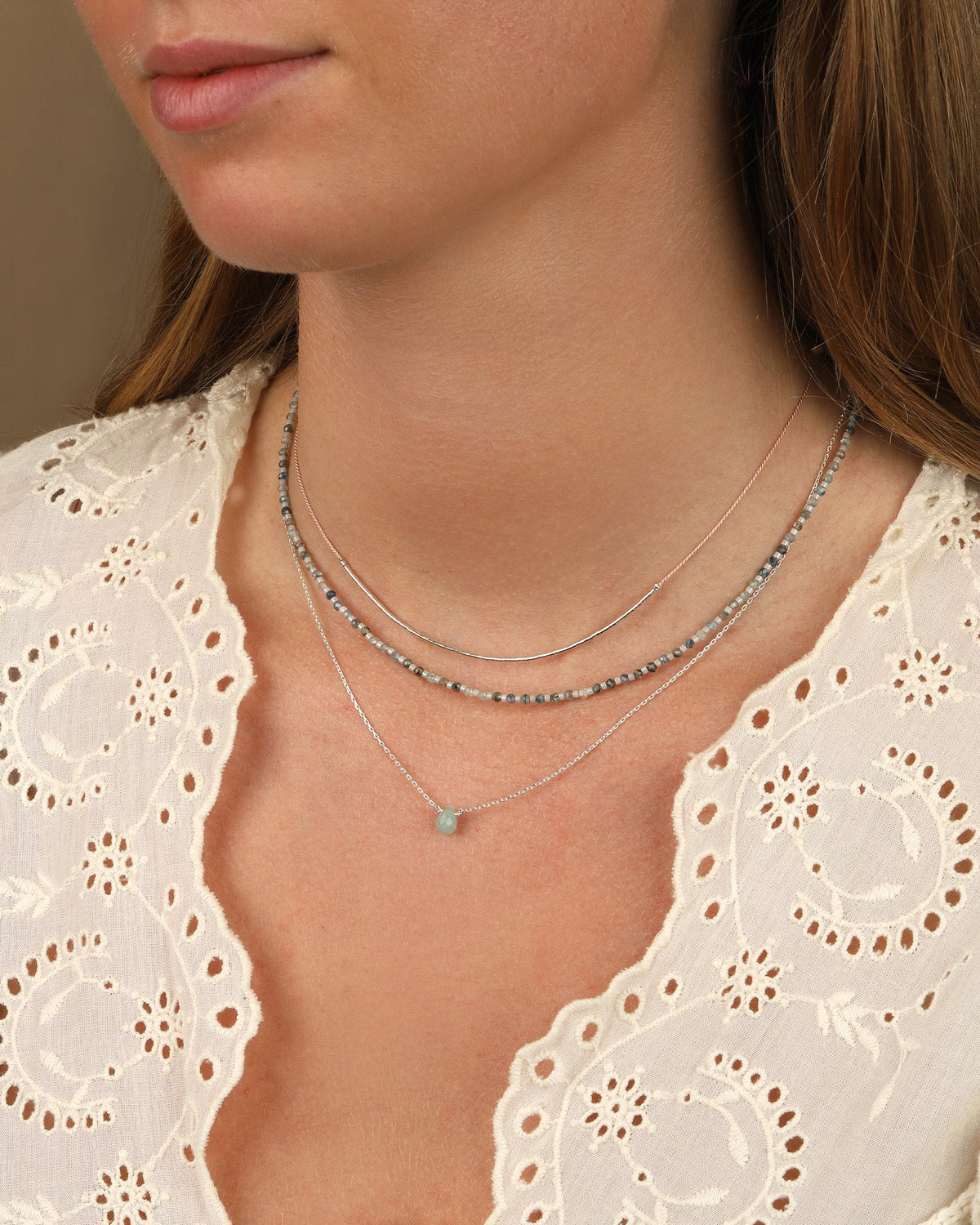 Aquamarine Birolette Cable Chain Necklace | 6mm