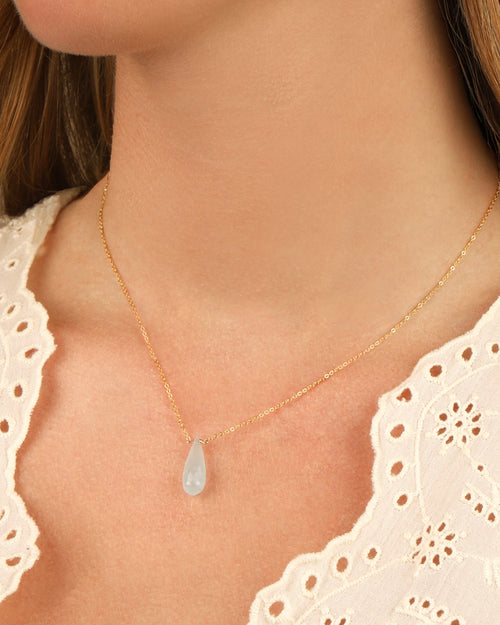 Aquamarine Briolette Cable Chain Necklace | 8mm