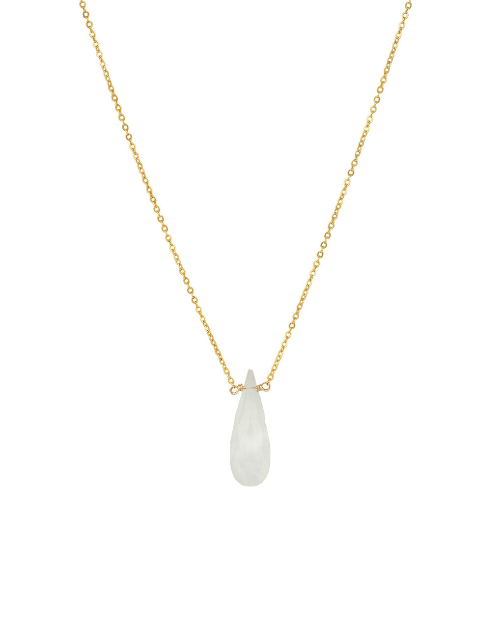 Aquamarine Briolette Cable Chain Necklace | 8mm