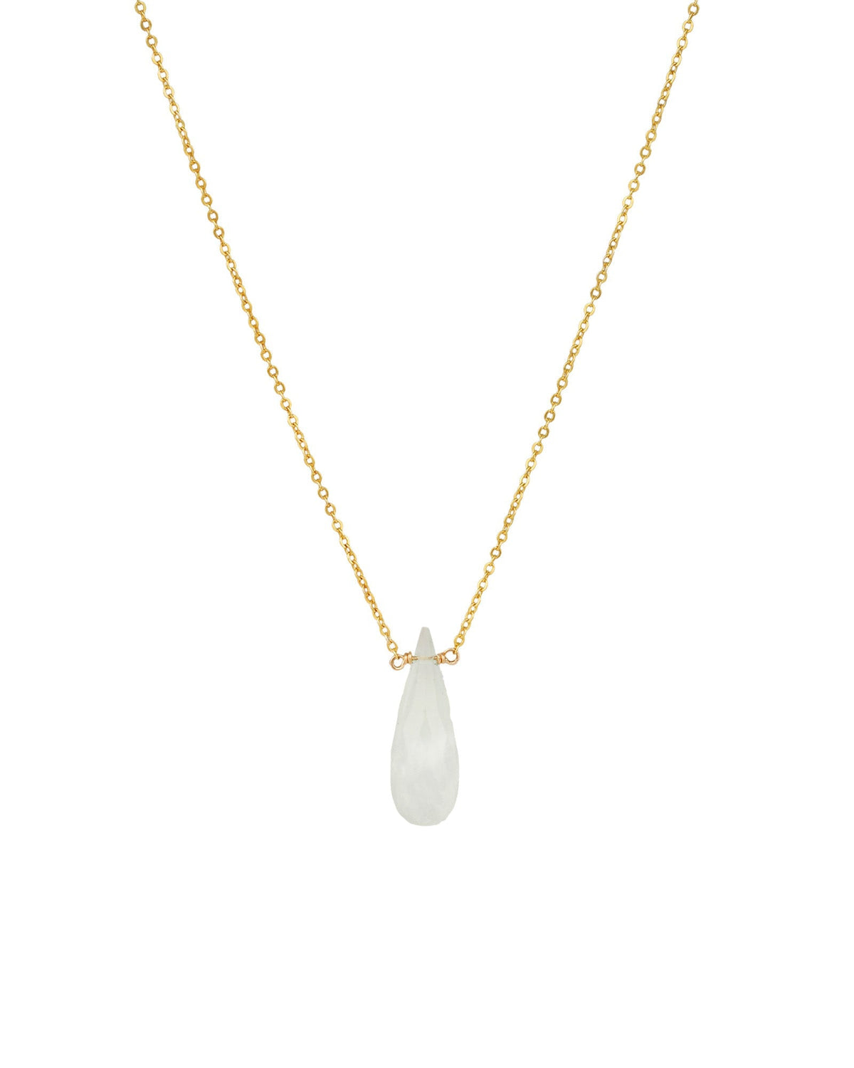 Aquamarine Briolette Cable Chain Necklace | 8mm