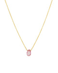 Pink Topaz Pear Cable Chain Necklace | 6mm