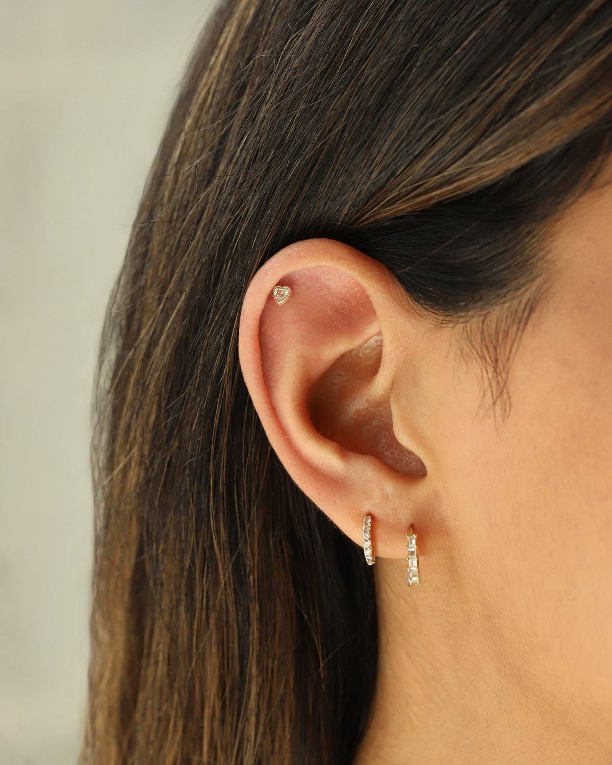 Heart CZ Cartilage Stud