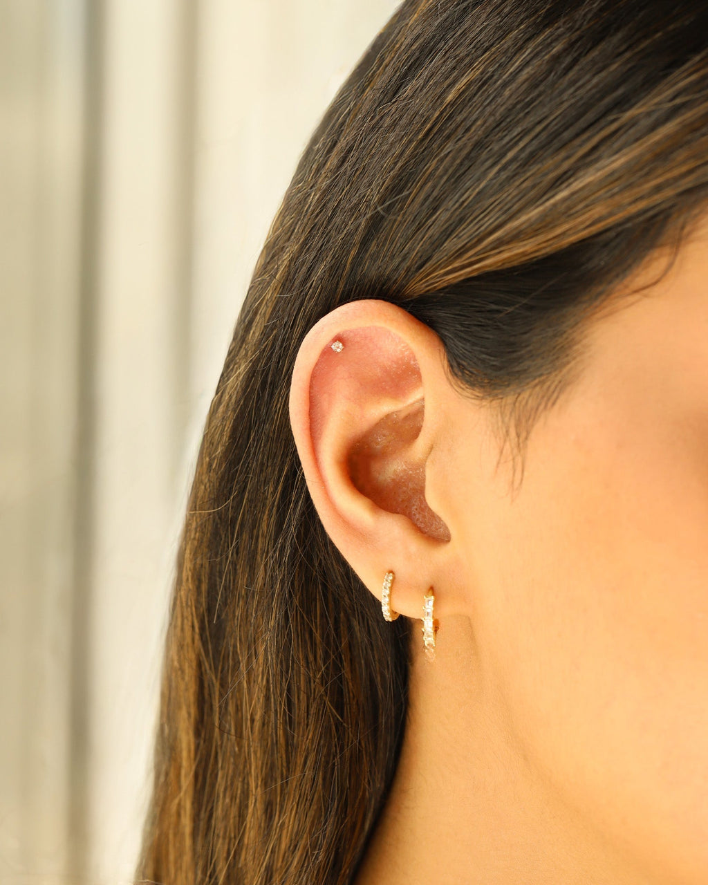 Round CZ Cartilage Stud