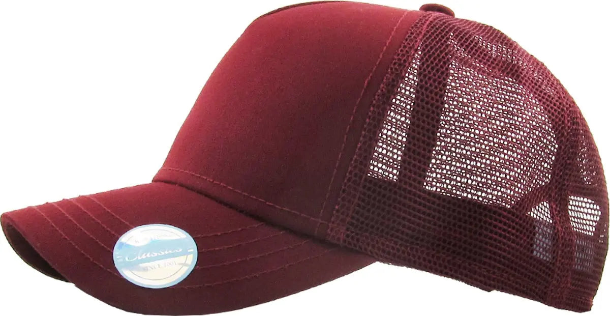 Burgundy Classic 5 Panel Mesh Back