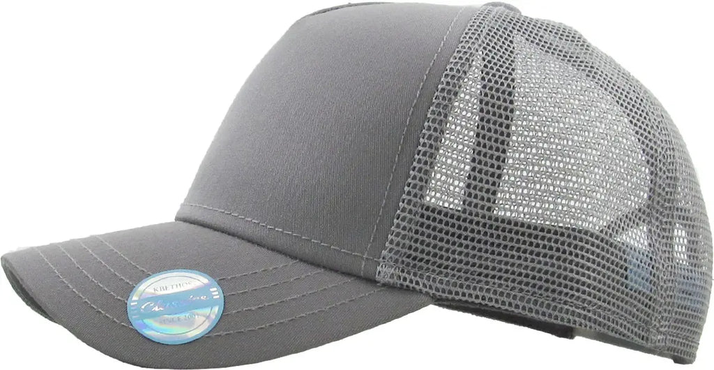 Grey Classic 5 Panel Mesh Back
