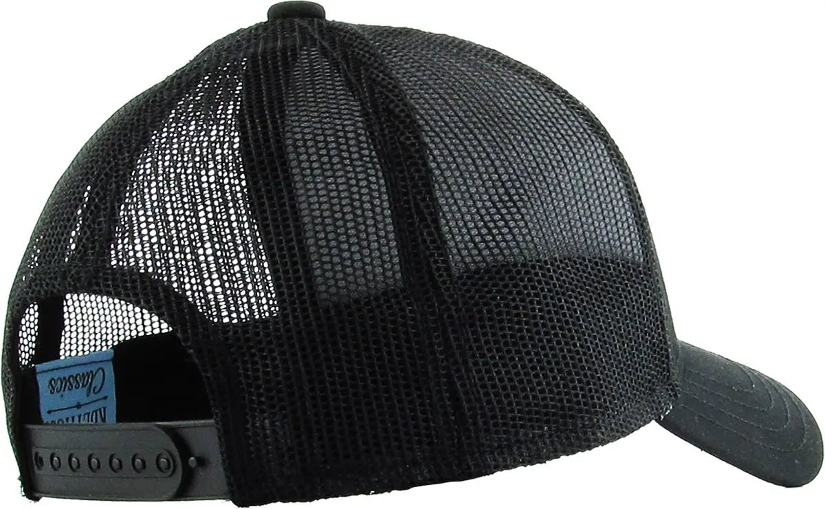 Black Classic 5 Panel Mesh Back