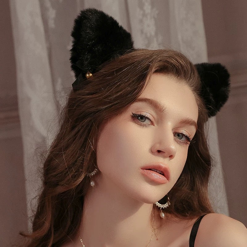 Jory Matching Bunny Head Band (Black)