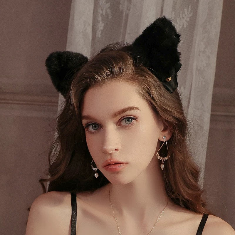 Jory Matching Bunny Head Band (Black)