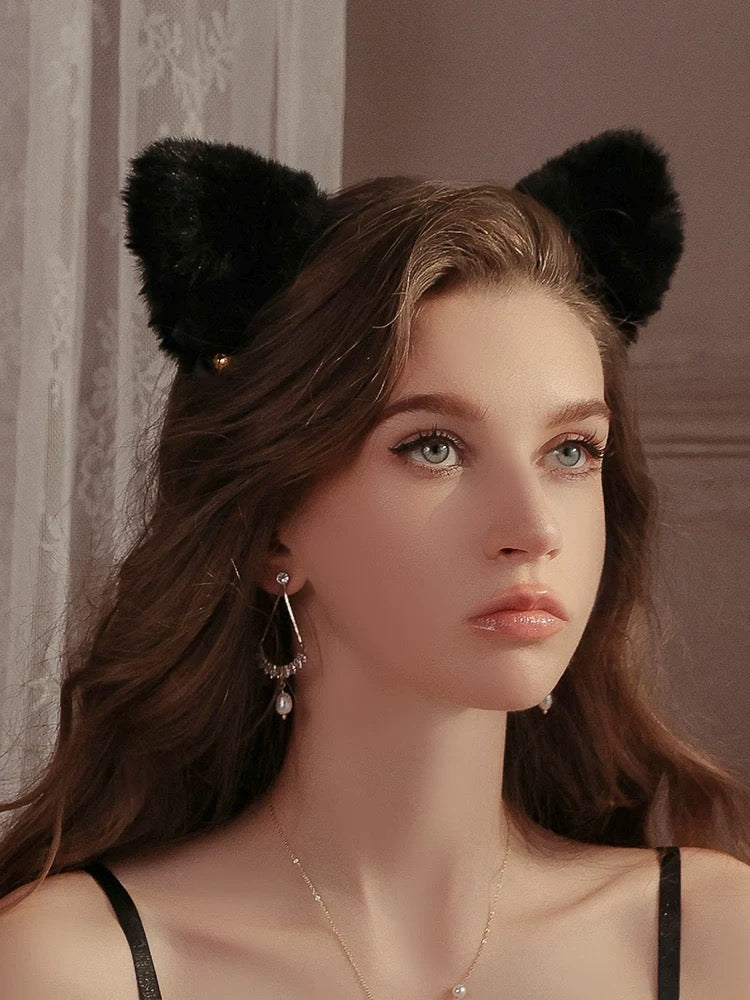 Jory Matching Bunny Head Band (Black)