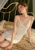 Genevie Lace Trim Nigthdress (Cream)