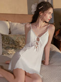 Malin Padded Tie String Nightdress (White)
