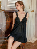 Tara Mesh Ruffle Lingerie (Black)