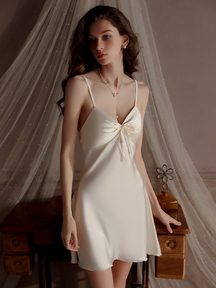 Aerin Ribbon Padded Comfy Nightdress (Champagne)