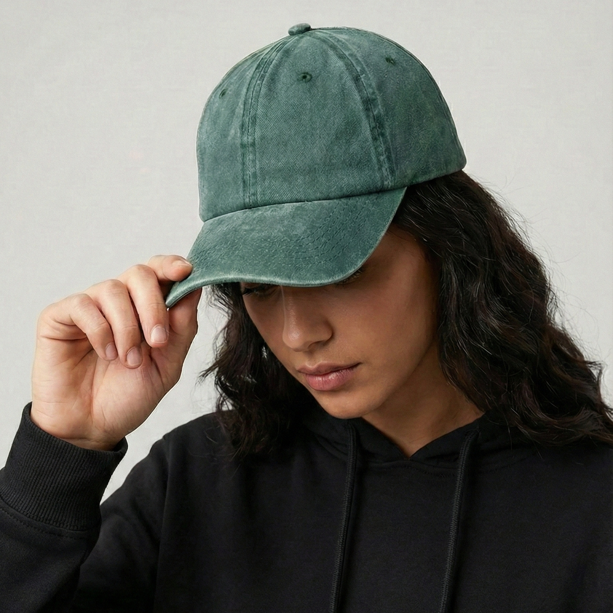 Forest Green Washed Performance Cap