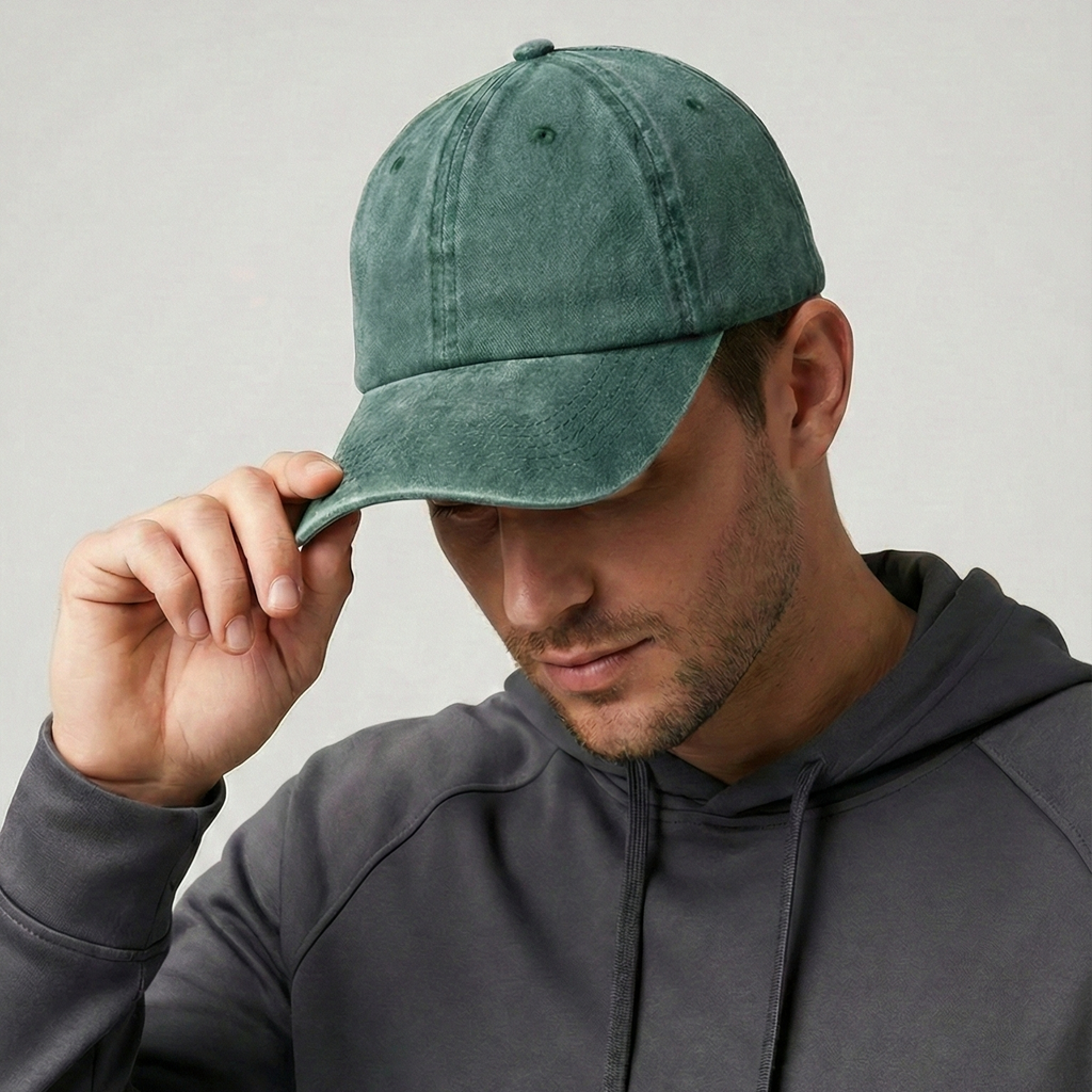 Forest Green Washed Performance Cap