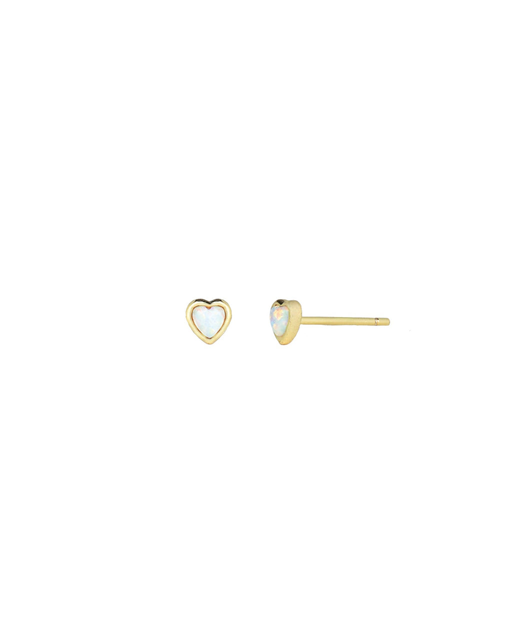 Opal Heart Stud Earrings