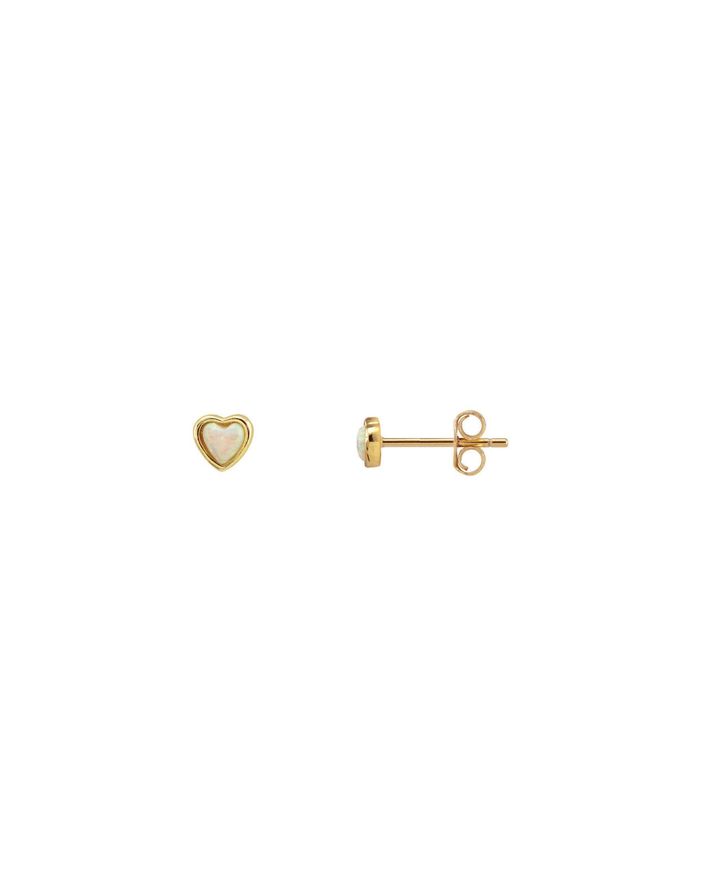 Opal Heart Stud Earrings