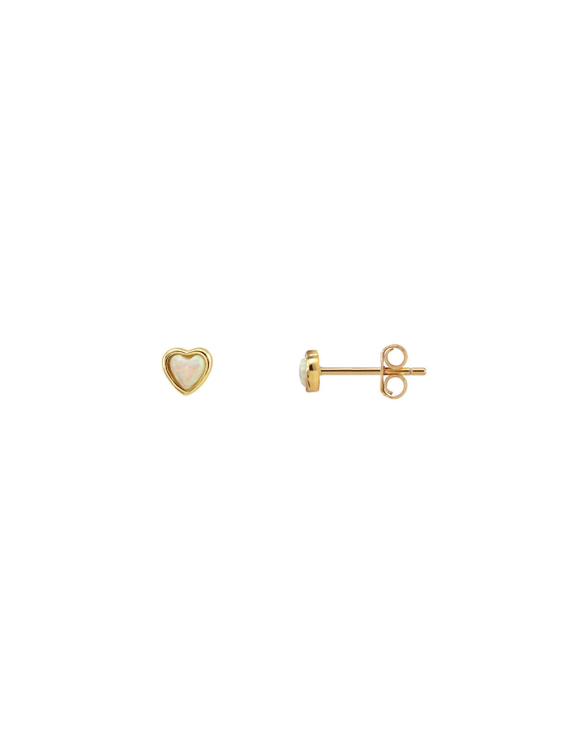 Opal Heart Stud Earrings