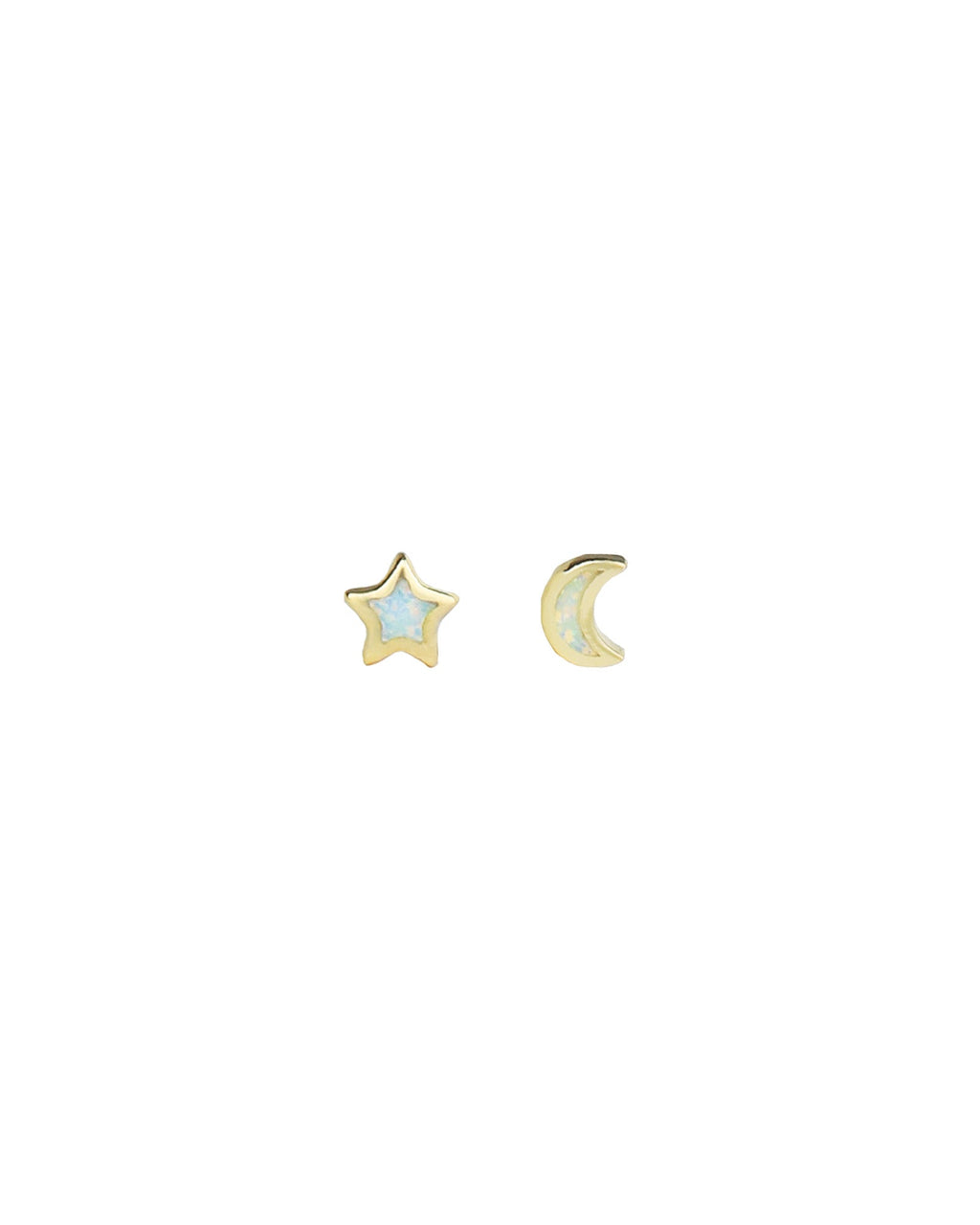 Opal Star + Moon Stud Earrings