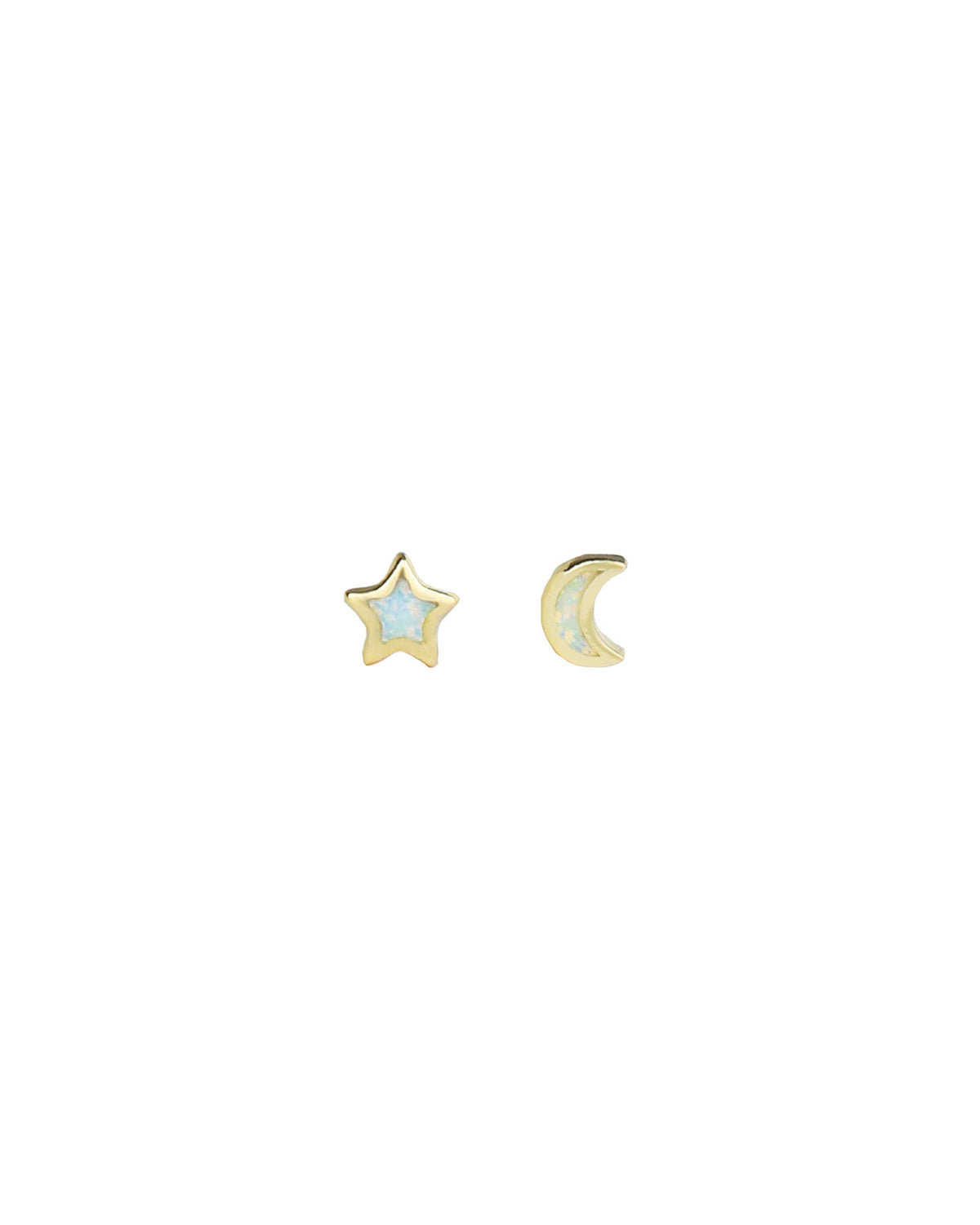 Opal Star + Moon Stud Earrings