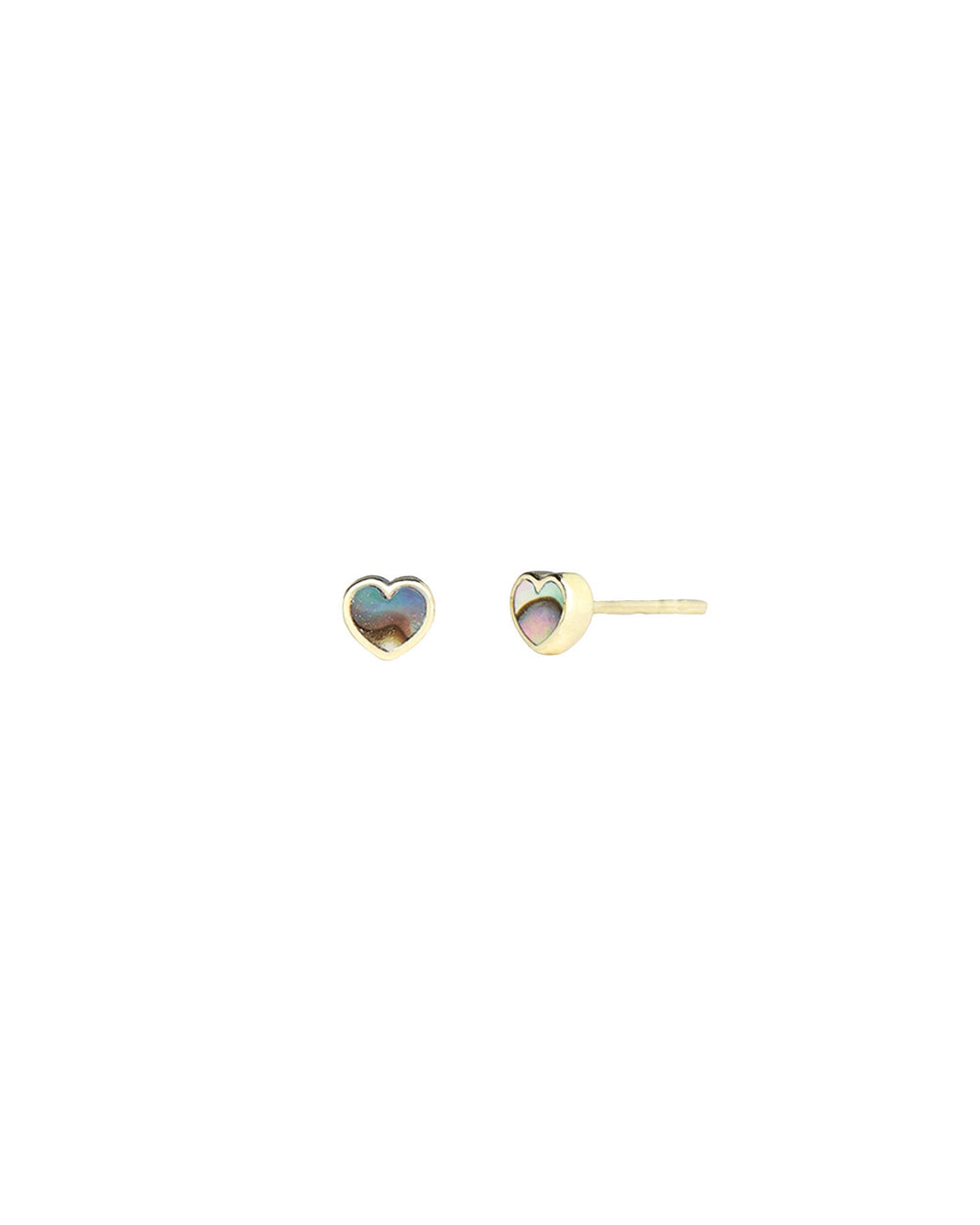 Abalone Heart Stud Earrings