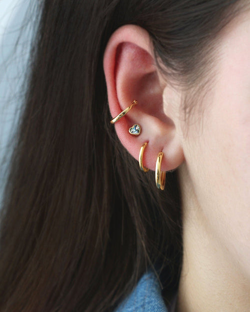 Abalone Heart Stud Earrings
