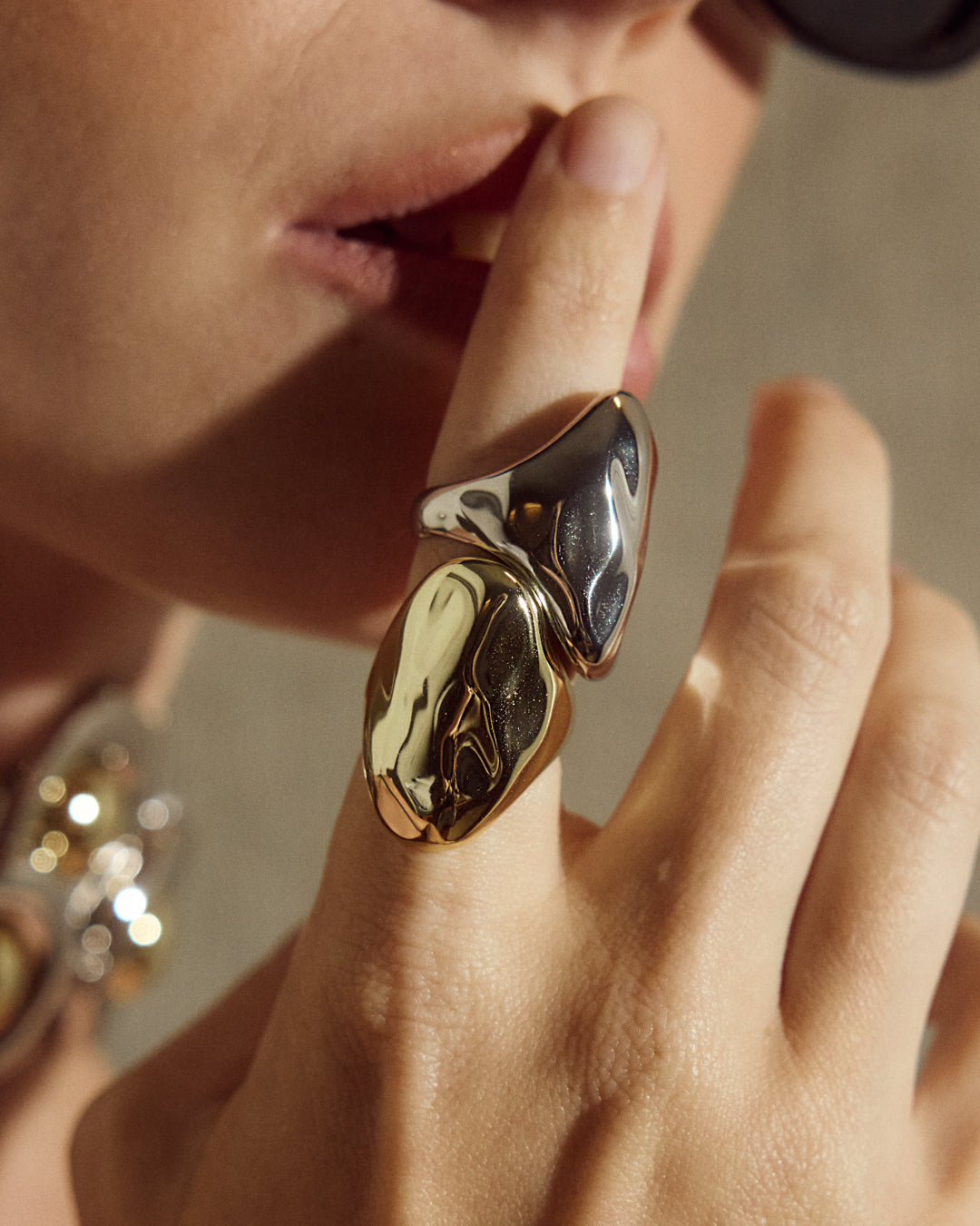 Liquid Metal Statement Ring