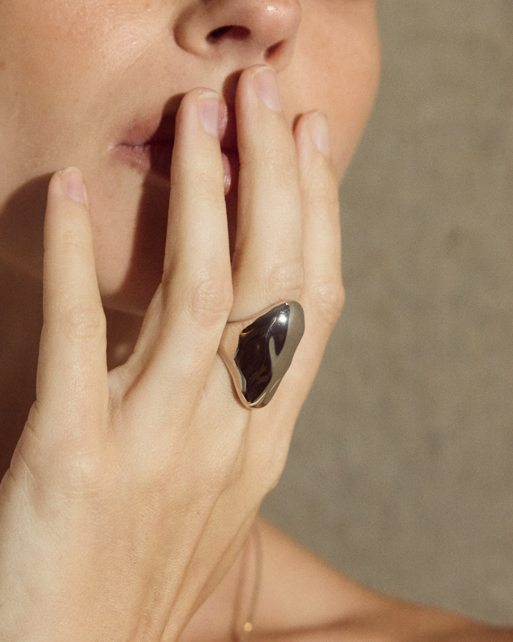Liquid Metal Statement Ring
