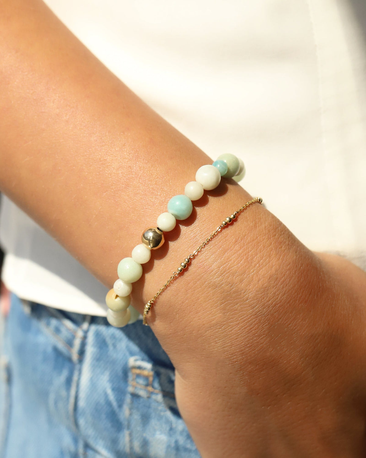 Amazonite Stone Stretch Bracelet | Small