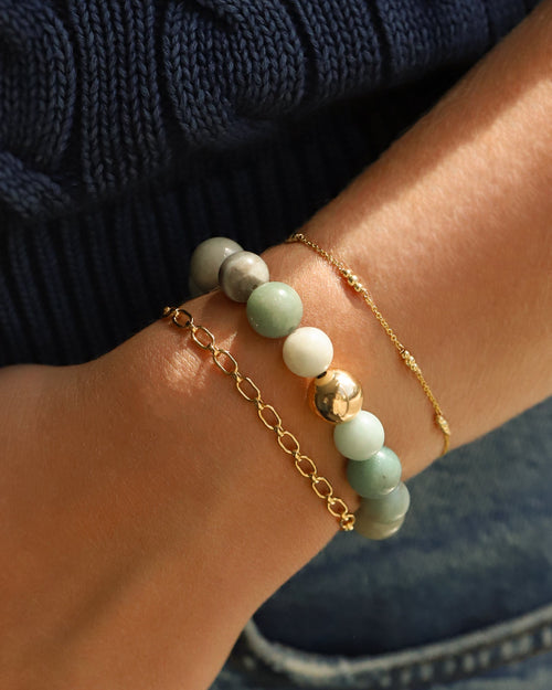 Amazonite Stone Stretch Bracelet | Large