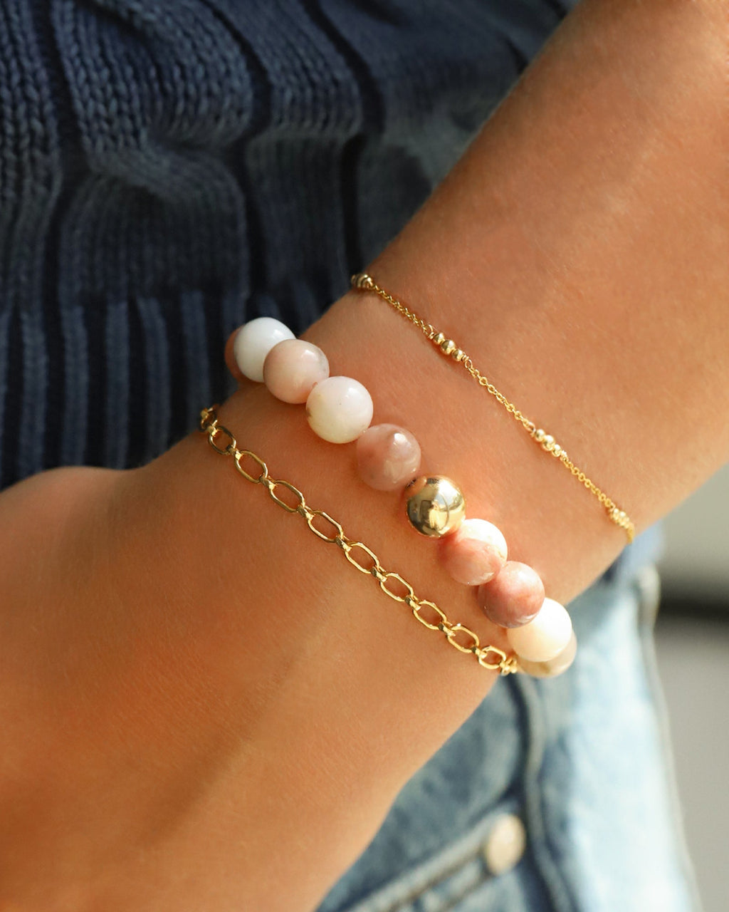 Peruvian Opal Stone Stretch Bracelet