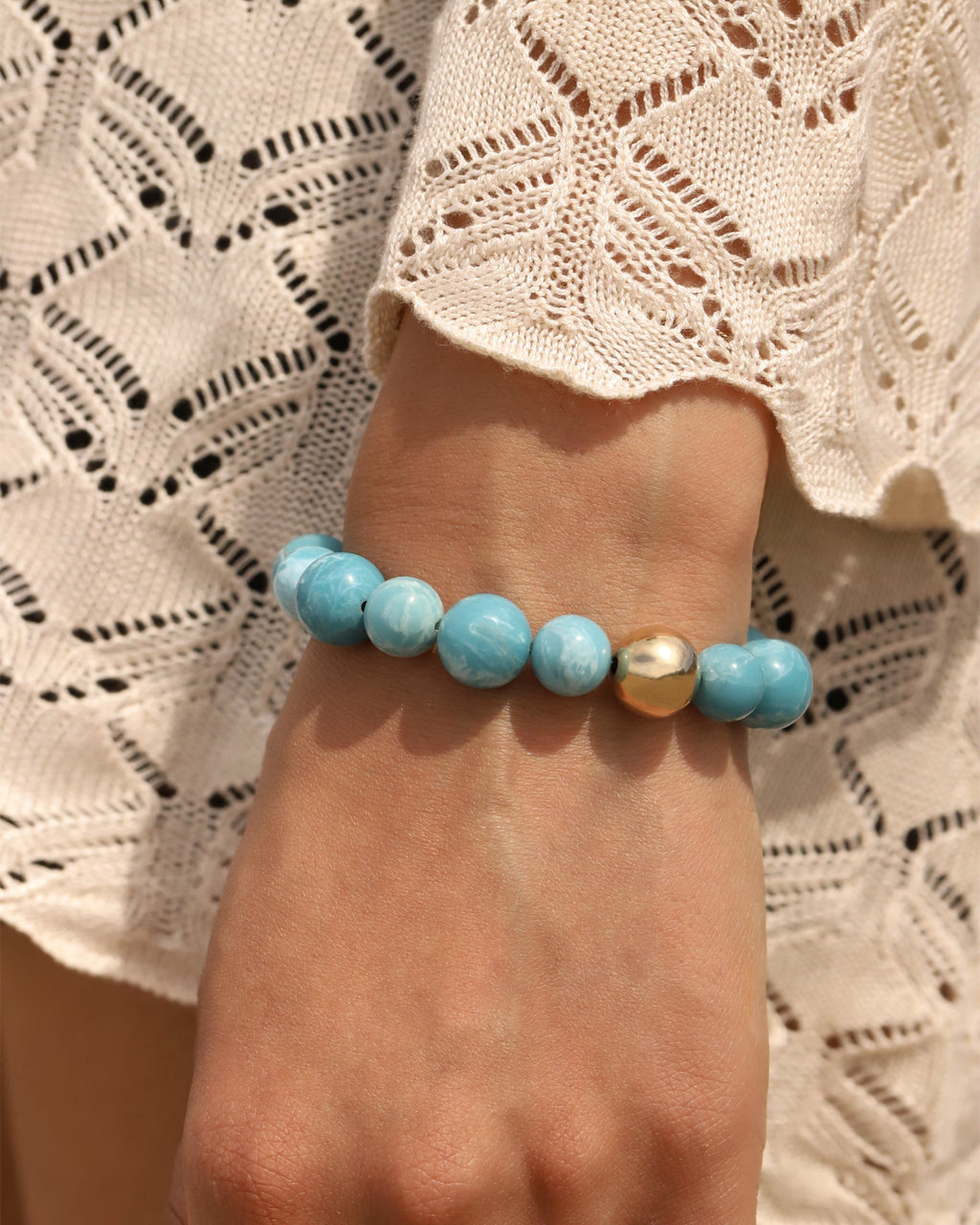 Larimar Stone Stretch Bracelet