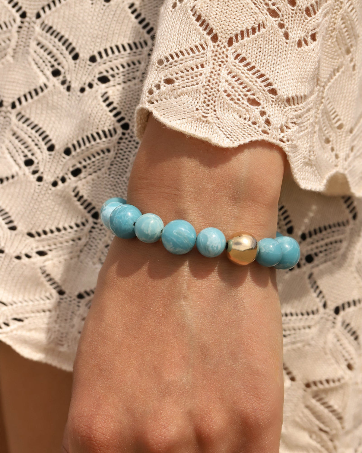 Larimar Stone Stretch Bracelet