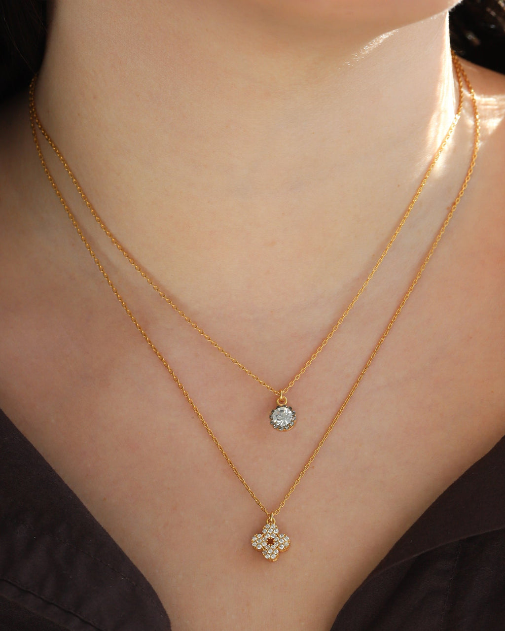 Round Halo Necklace