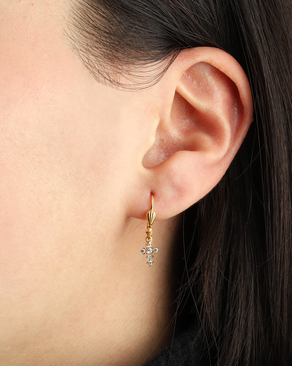 Tiny Crystal Cross Hooks