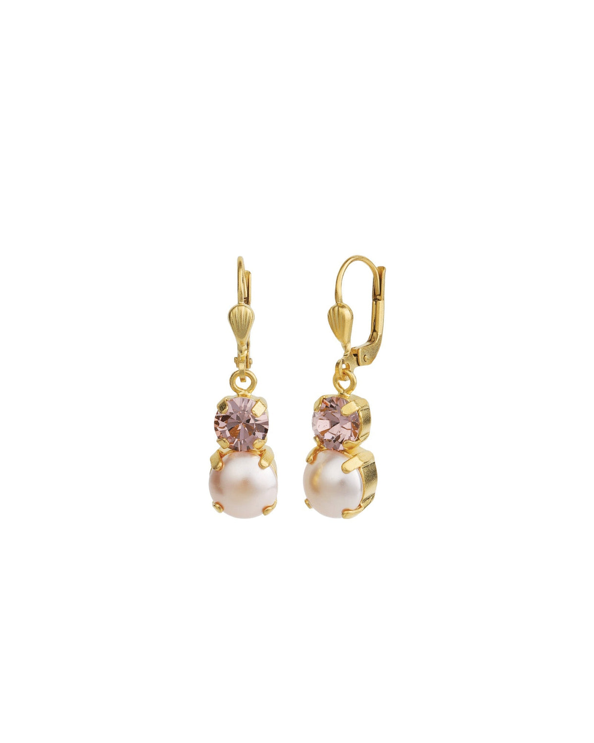 Graduated Round Crystal & Pearl Hooks