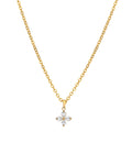 Lotus Flower Four Crystal Necklace