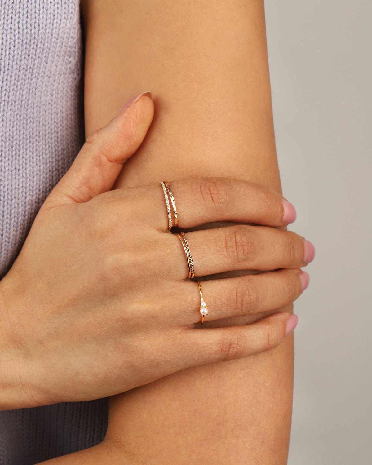 Hammer Textured Stacking Ring