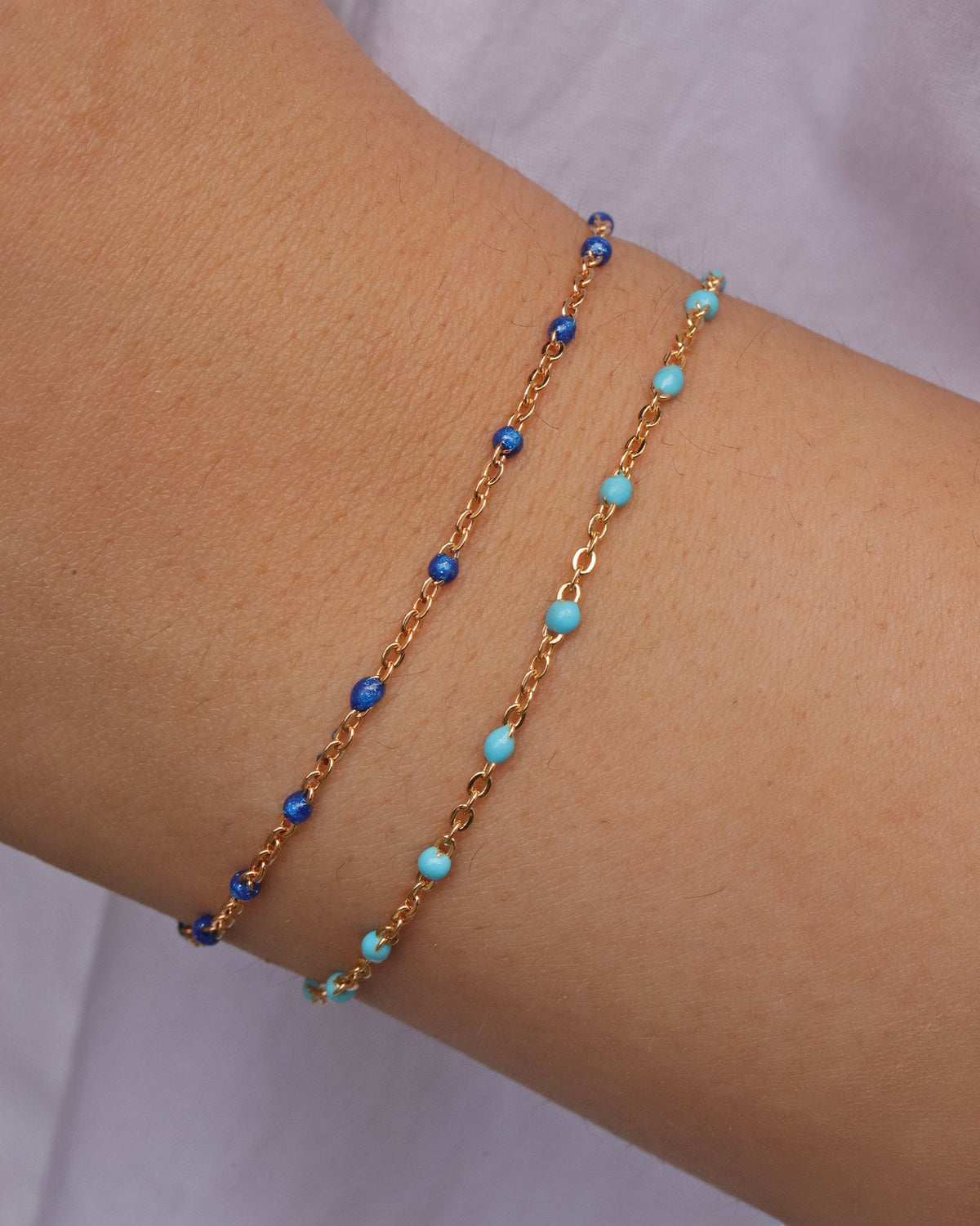Enamel Beaded Chain Bracelet