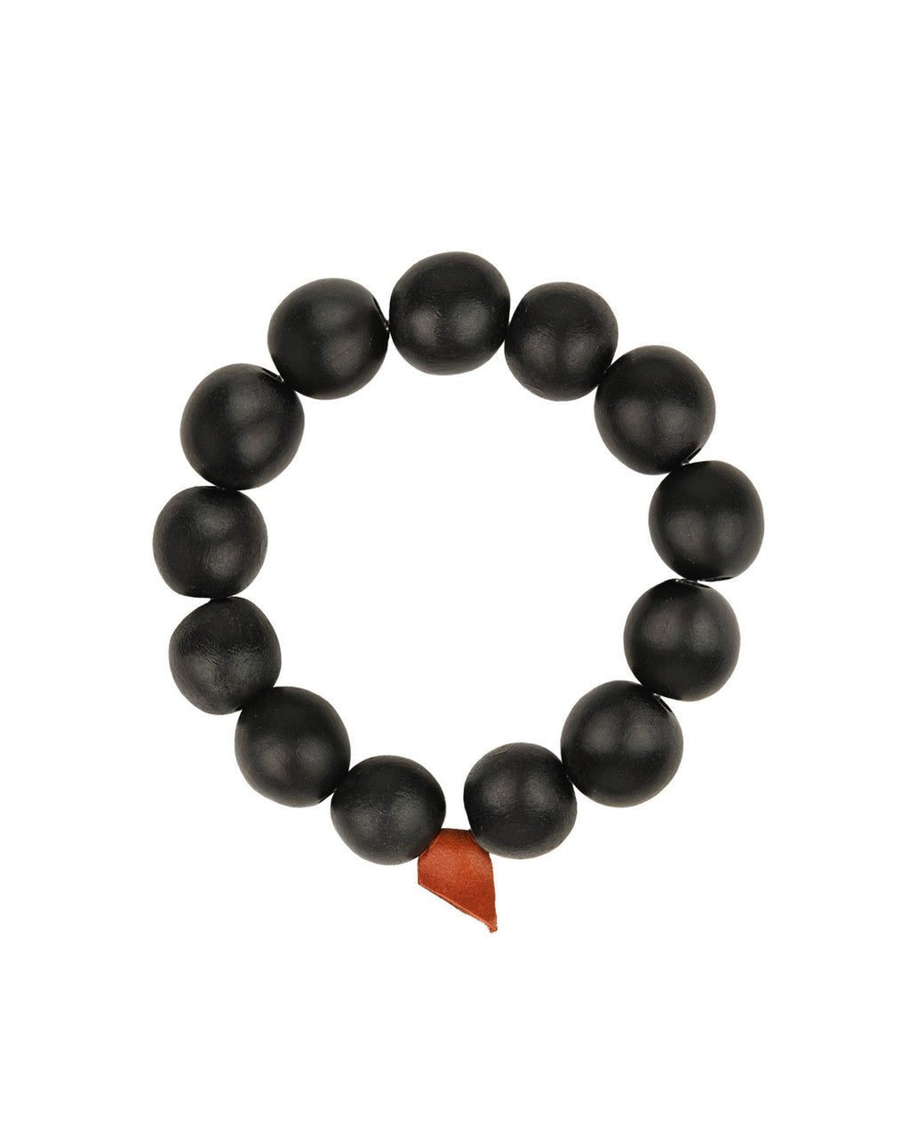 Mahogany Beaded & Leather Bracelet